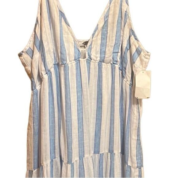 RAILS Avril Dress Size XXL Gibson Stripe Linen Blend 100% cotton Lining Midi New - Picture 8 of 16